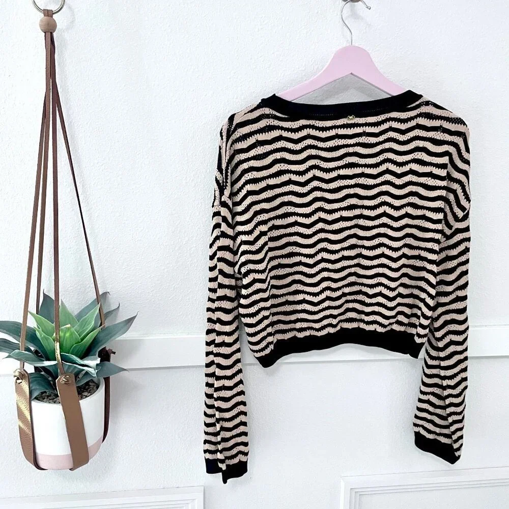 NWT PQ Swim Palmer Woven Sweater Nightfall Top M/L
